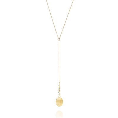 Nanis: Collana pendente CANDLE | Oro inciso a mano e Diamanti