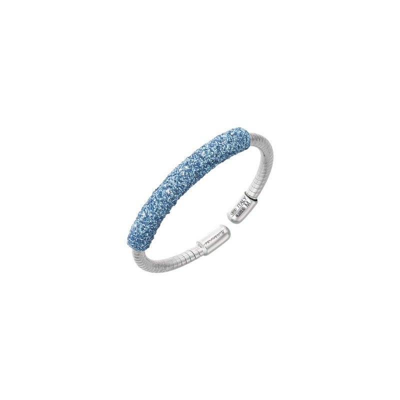 Anello Blu Santorini di Pesavento in argento rodiato e ricoperto con la nuova polvere di silicio inspirata all&
