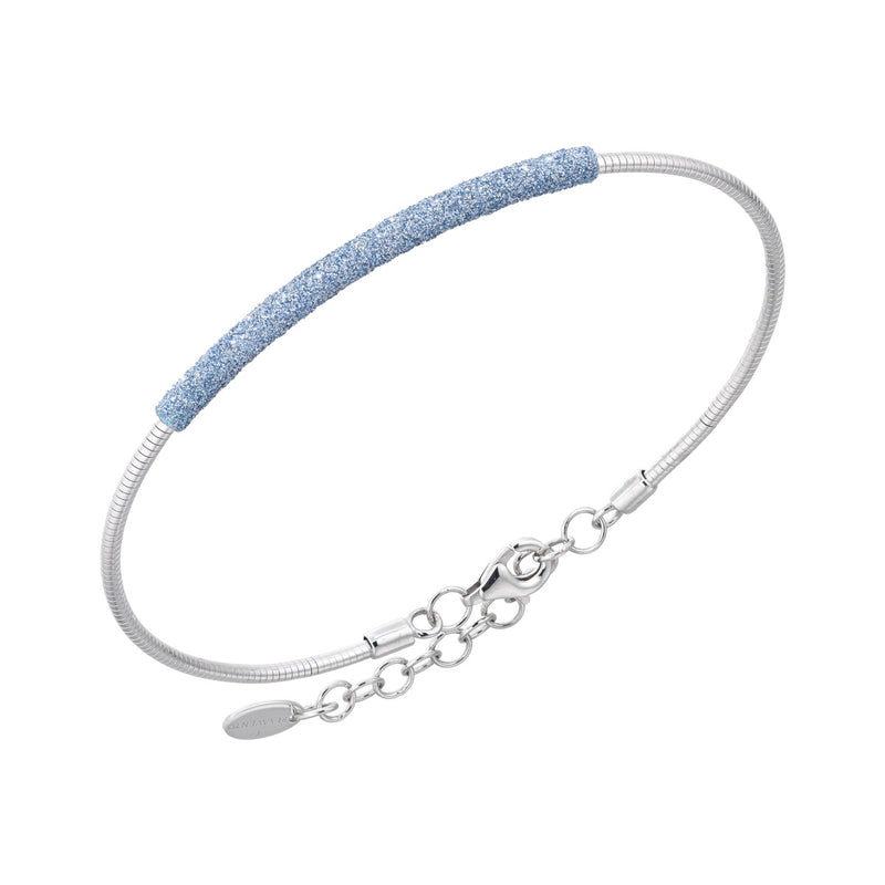 Bracciale Azzurro Caraibi di Pesavento in argento rodiato e ricoperto con la nuova polvere di silicio color Azzurro Caraibi.