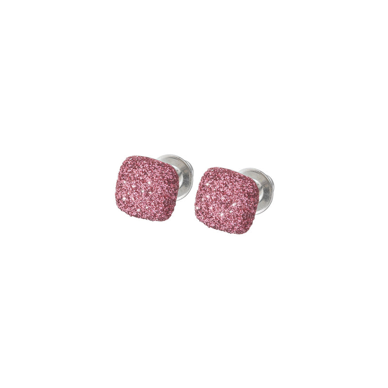 Orecchini Rosa Jaipur di Pesavento in argento rodiato e ricoperti con la nuova polvere di silicio che riproduce l&
