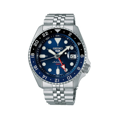 Orologio Seiko 5 SPORTS GMT in acciaio e quadrante blu - SSK003K1