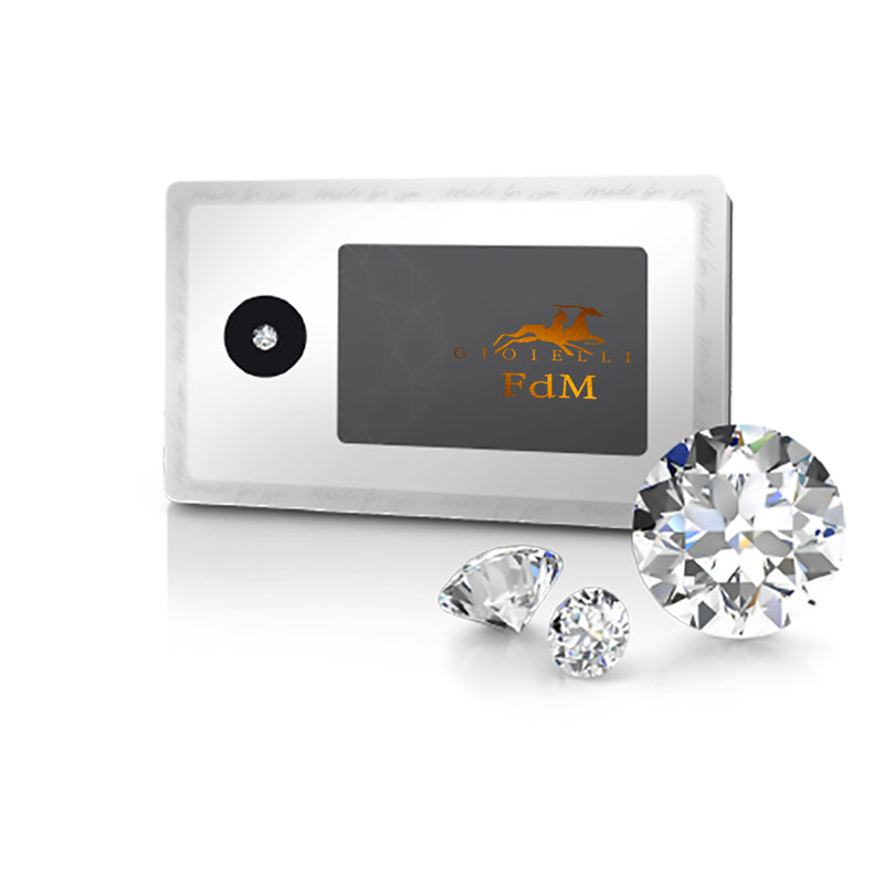 Diamante Naturale in Blister personalizzabile da 0.05 carati, taglio brillante, colore G e purezza VS1.