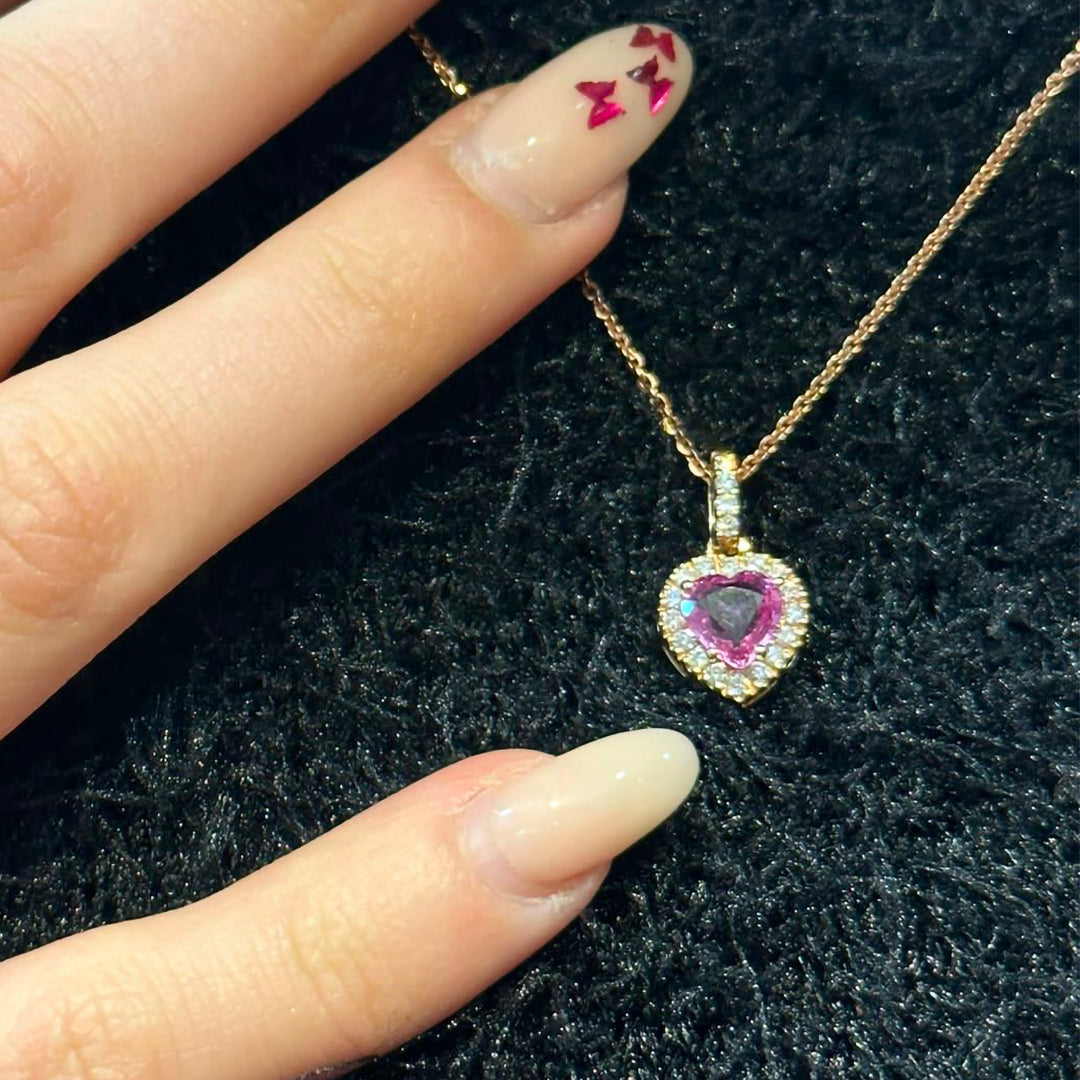Philip Jones Collana Con Ciondolo A Cuore – Placcata Oro Rosa Con Cristalli Zircondia, Elegante E Regalo Ideale